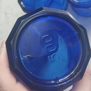 🔴Vintage luminarc colbalt blue juice glasses